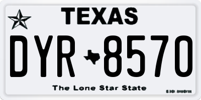 TX license plate DYR8570
