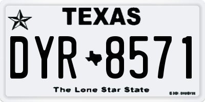 TX license plate DYR8571