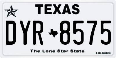 TX license plate DYR8575