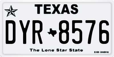 TX license plate DYR8576