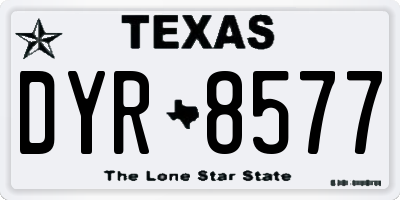 TX license plate DYR8577