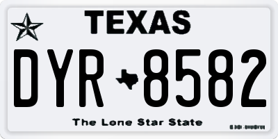 TX license plate DYR8582