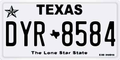 TX license plate DYR8584