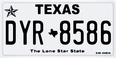 TX license plate DYR8586