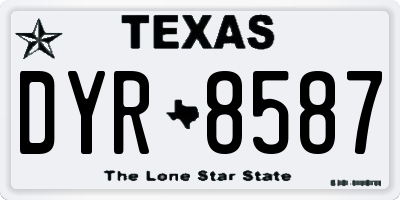 TX license plate DYR8587