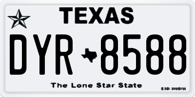TX license plate DYR8588