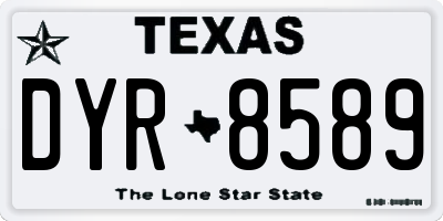 TX license plate DYR8589