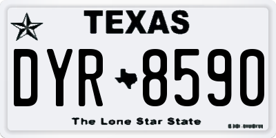 TX license plate DYR8590