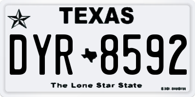 TX license plate DYR8592