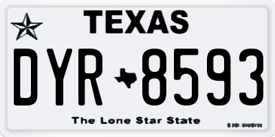 TX license plate DYR8593