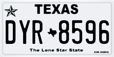 TX license plate DYR8596