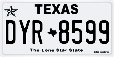TX license plate DYR8599