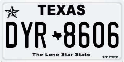 TX license plate DYR8606