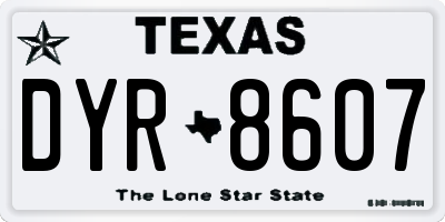 TX license plate DYR8607