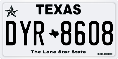 TX license plate DYR8608