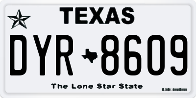 TX license plate DYR8609