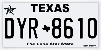 TX license plate DYR8610