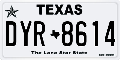 TX license plate DYR8614