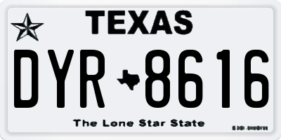 TX license plate DYR8616