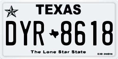 TX license plate DYR8618