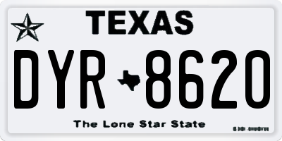 TX license plate DYR8620