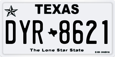 TX license plate DYR8621
