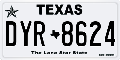 TX license plate DYR8624