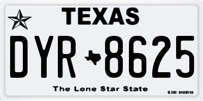TX license plate DYR8625