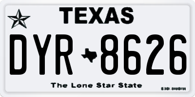 TX license plate DYR8626