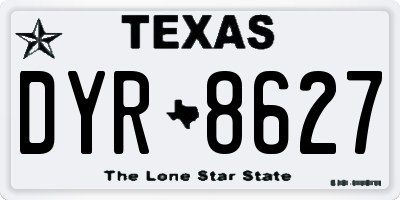 TX license plate DYR8627