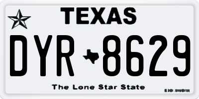 TX license plate DYR8629