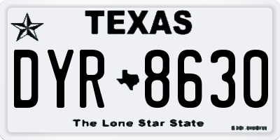 TX license plate DYR8630