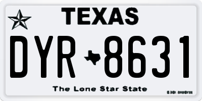 TX license plate DYR8631