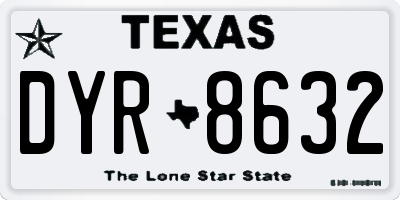 TX license plate DYR8632