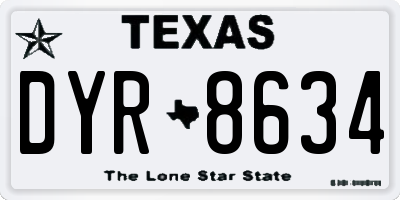 TX license plate DYR8634