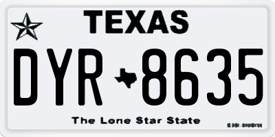 TX license plate DYR8635