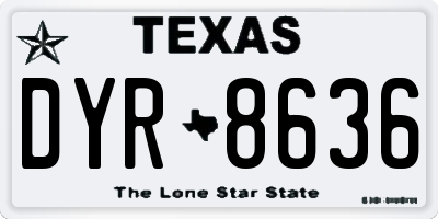 TX license plate DYR8636