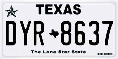TX license plate DYR8637