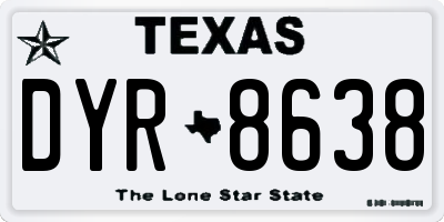 TX license plate DYR8638