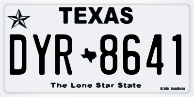 TX license plate DYR8641