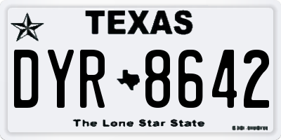 TX license plate DYR8642