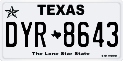 TX license plate DYR8643