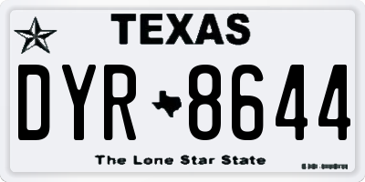 TX license plate DYR8644