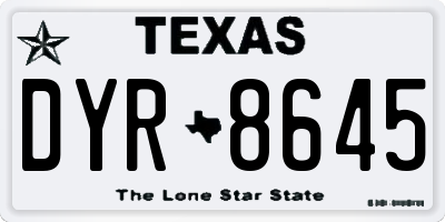 TX license plate DYR8645