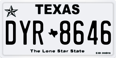 TX license plate DYR8646