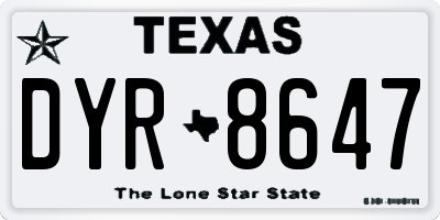 TX license plate DYR8647
