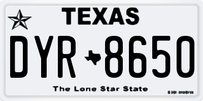 TX license plate DYR8650