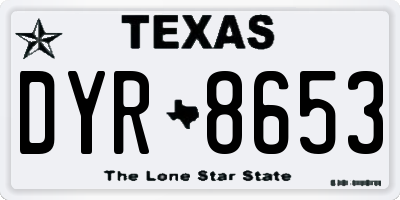 TX license plate DYR8653