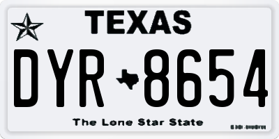 TX license plate DYR8654