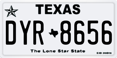 TX license plate DYR8656
